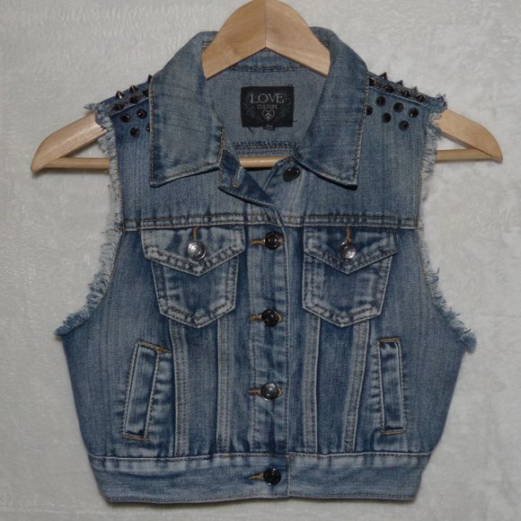 LOVE CULTURE DENIM VEST SZ S - Picture 11 of 11